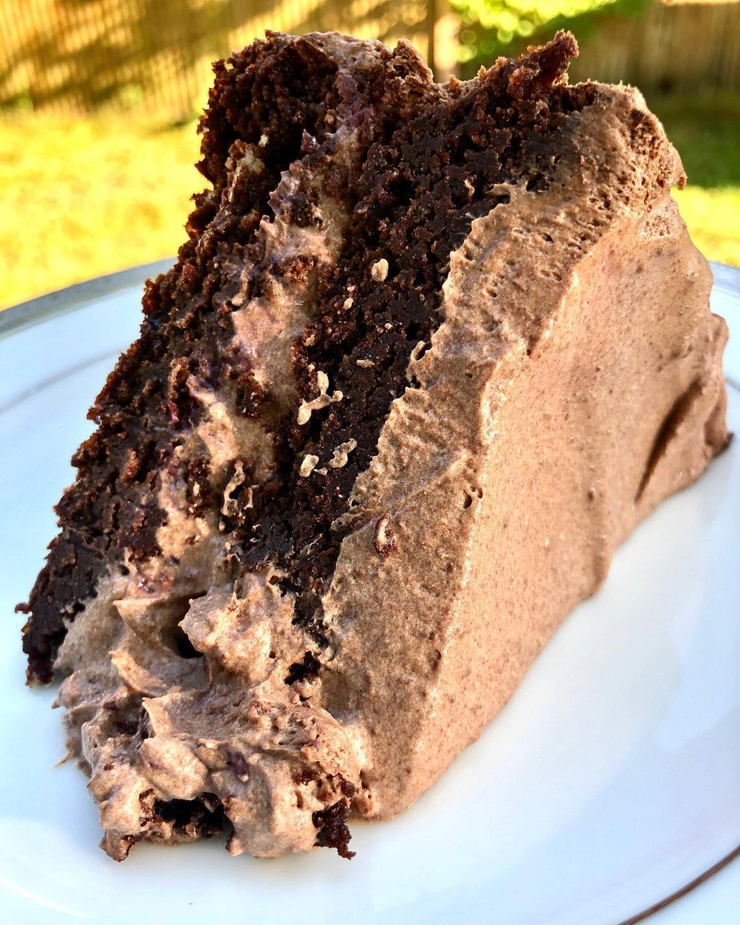 Espresso Brownie Cake with Chocolate Mousse Frosting