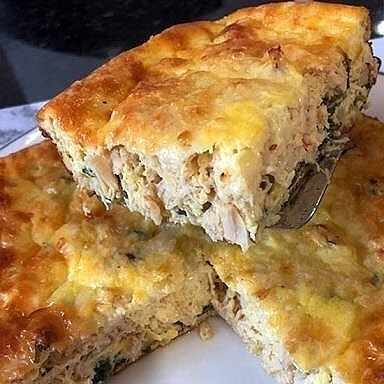 Easy Low Carb Chicken and Cheese Savory Pie