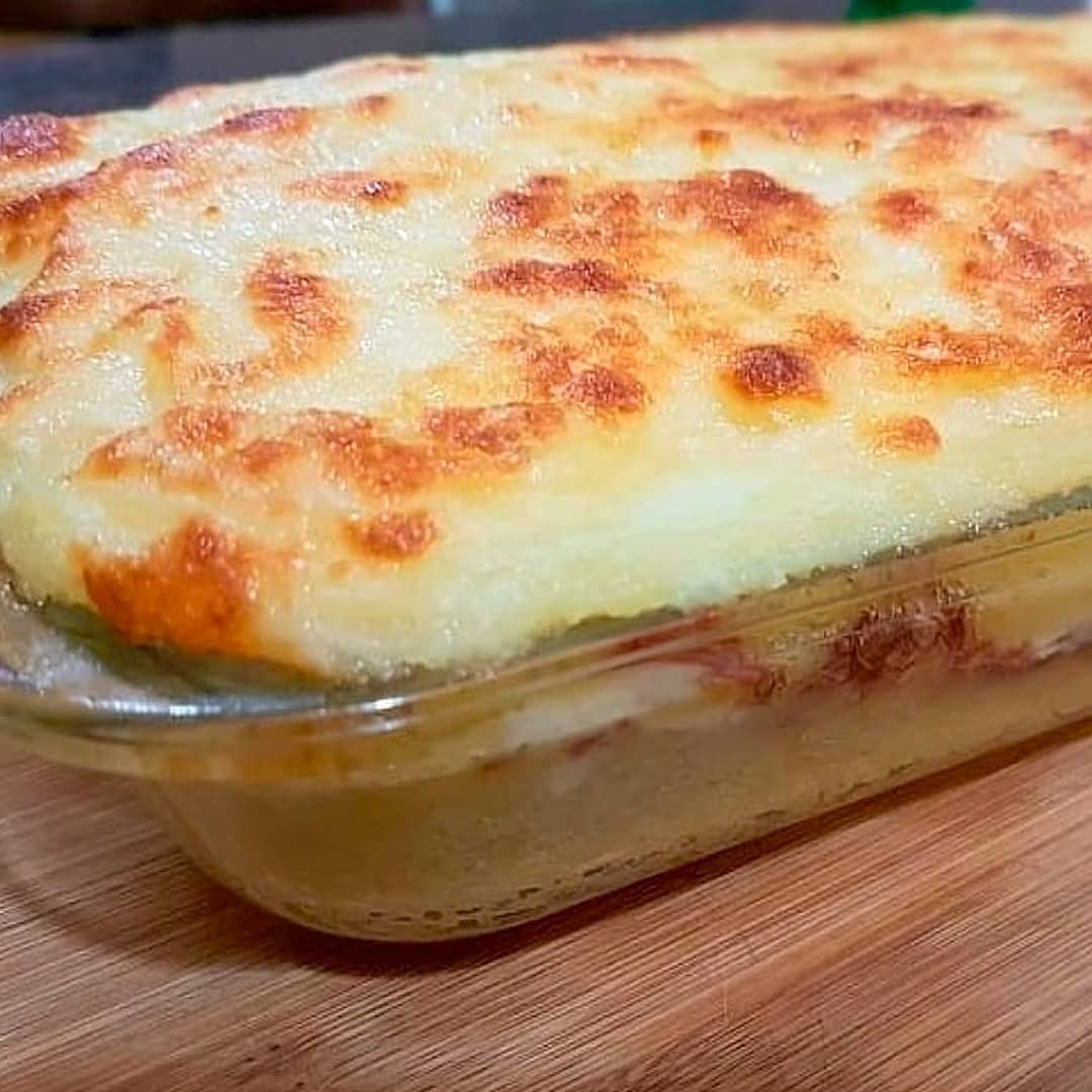 Brazilian Cassava Casserole with Dried Beef