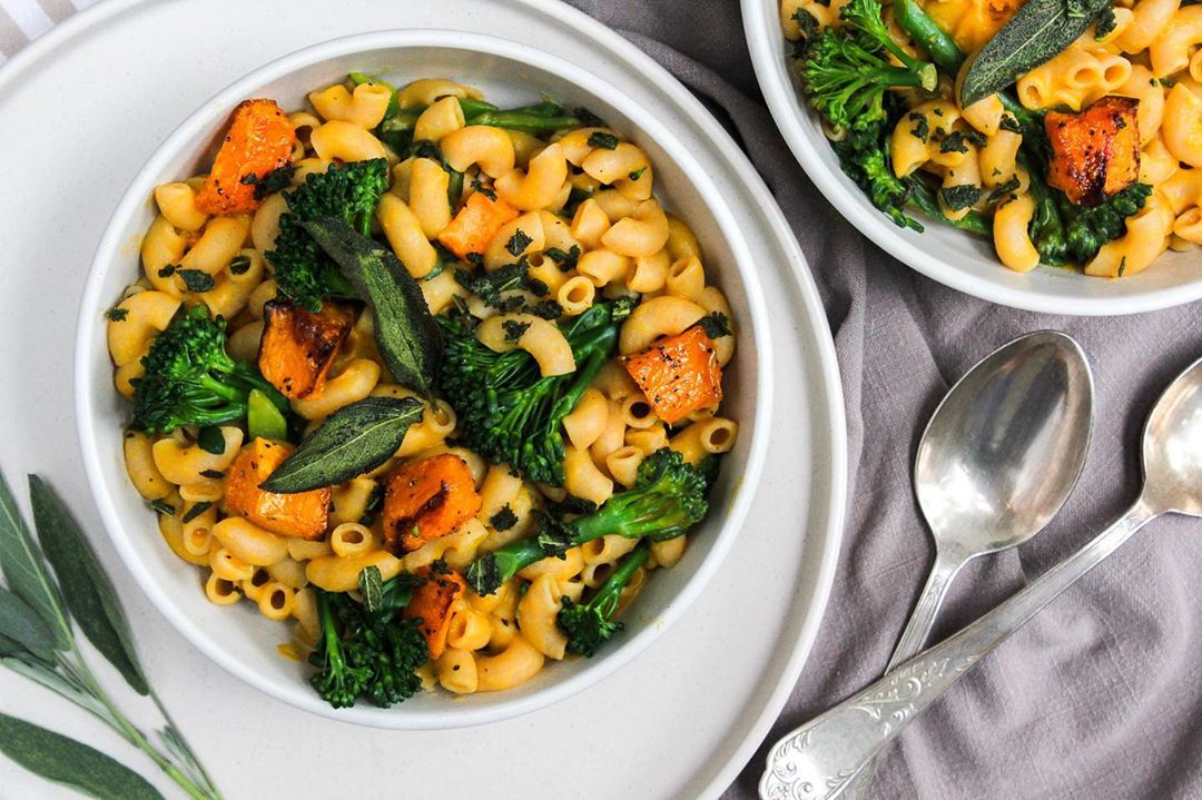 Butternut Squash, Sage, and Broccoli Wholewheat Mac
