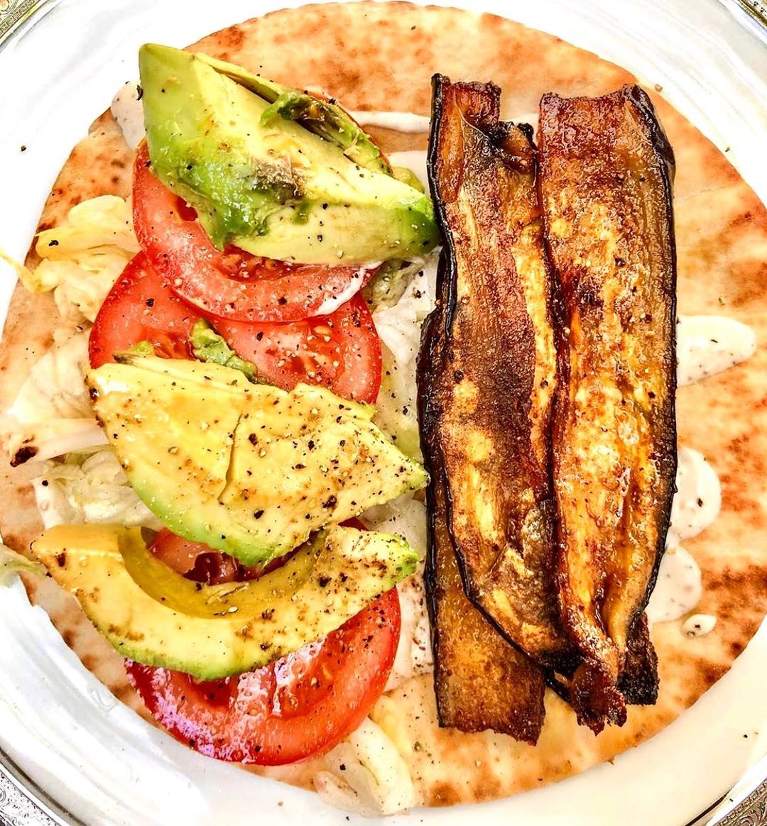 Vegan Eggplant BLT Sandwich with Marinade