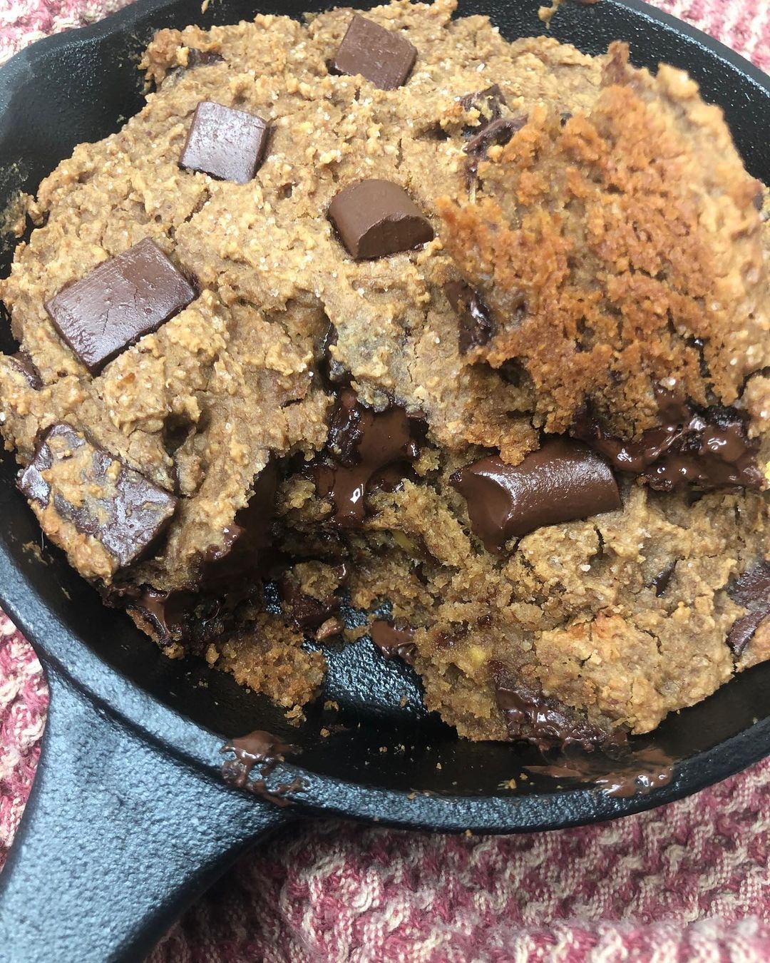 Healthy Skillet Chocolate Chip Cookie