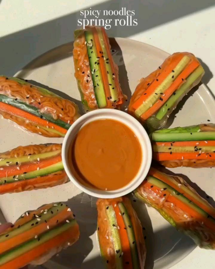 Giant Summer Roll with Peanut Sauce