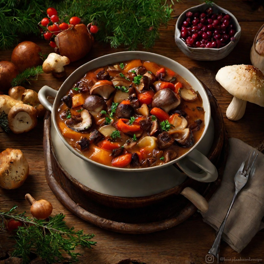Hearty Vegan Mushroom Bourguignon