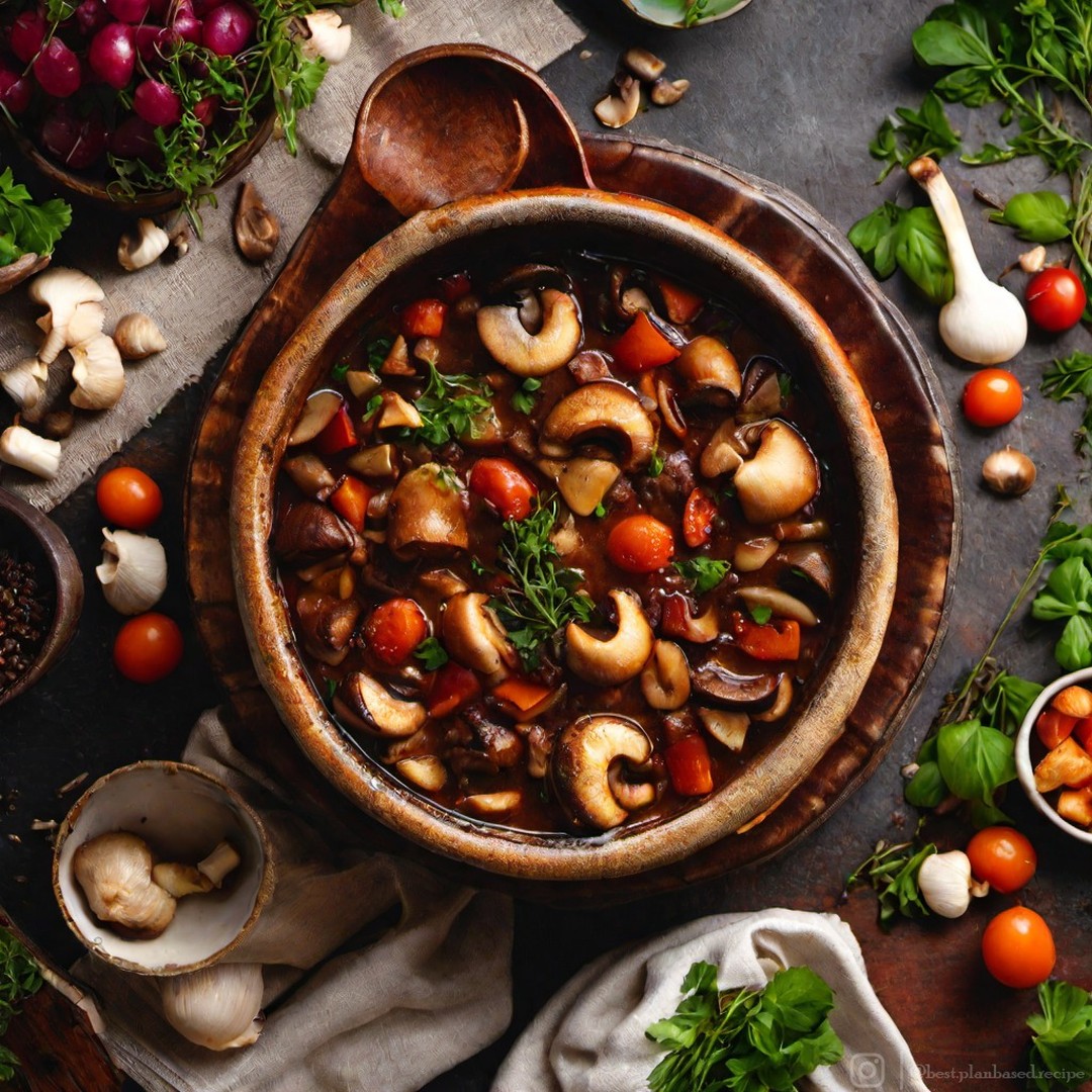 Hearty Vegan Mushroom Bourguignon