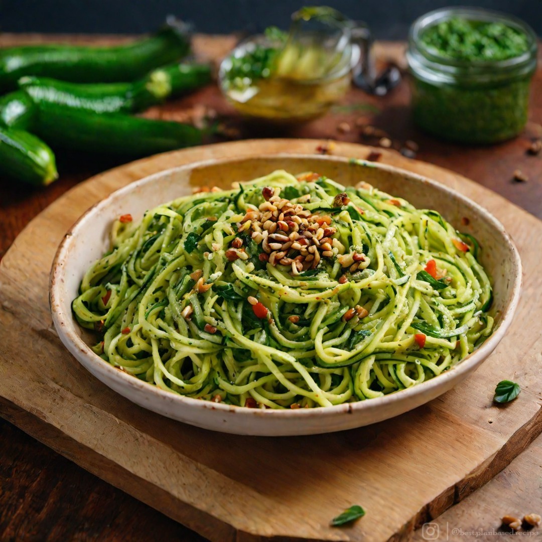 Vegan Zucchini Noodles with Pesto