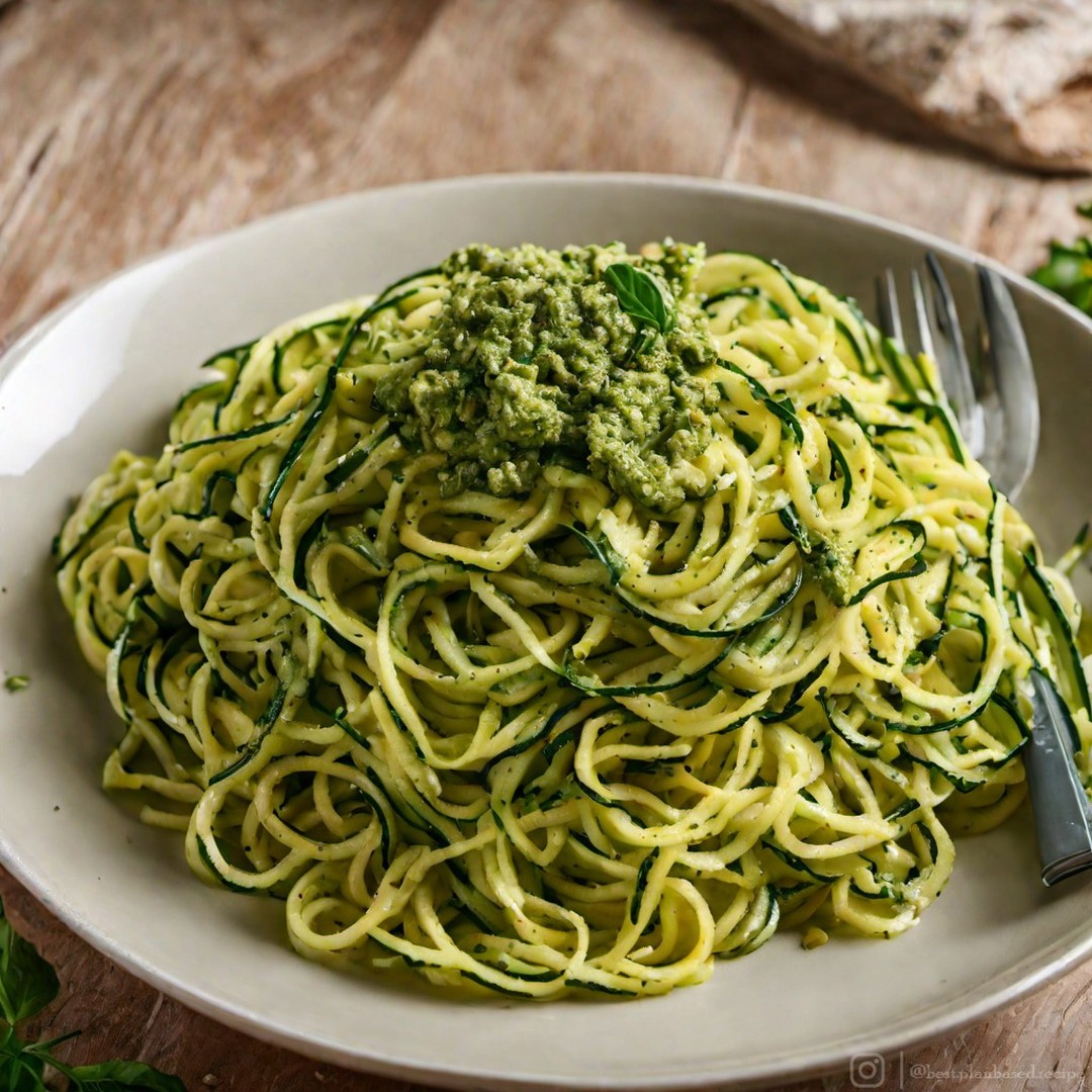 Vegan Zucchini Noodles with Pesto