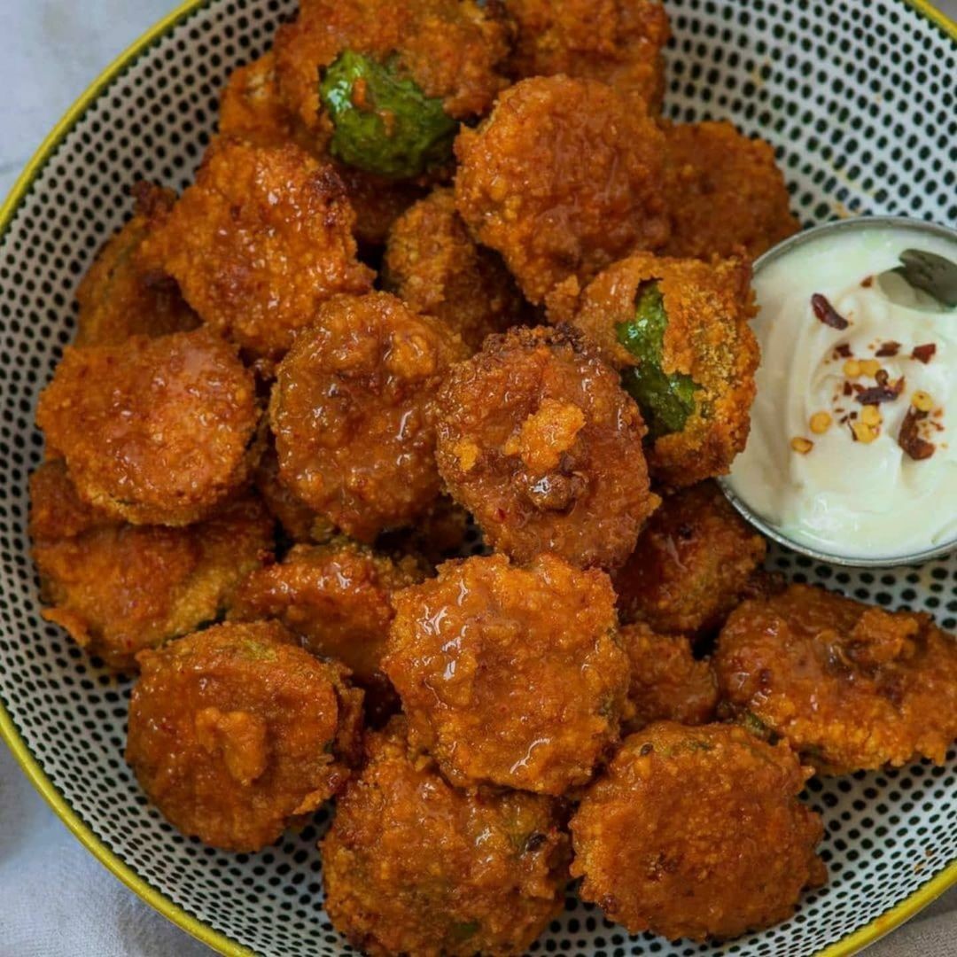Breaded Brussels Sprouts with Spicy Sauce