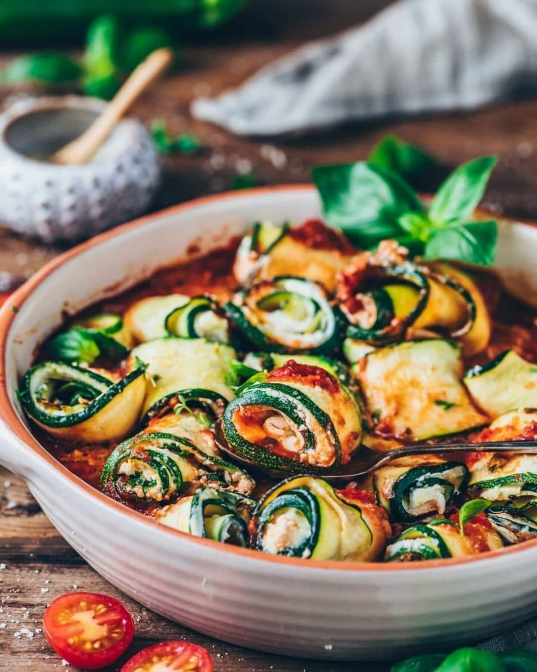 Zucchini Involtini Rolls with Cashew Ricotta