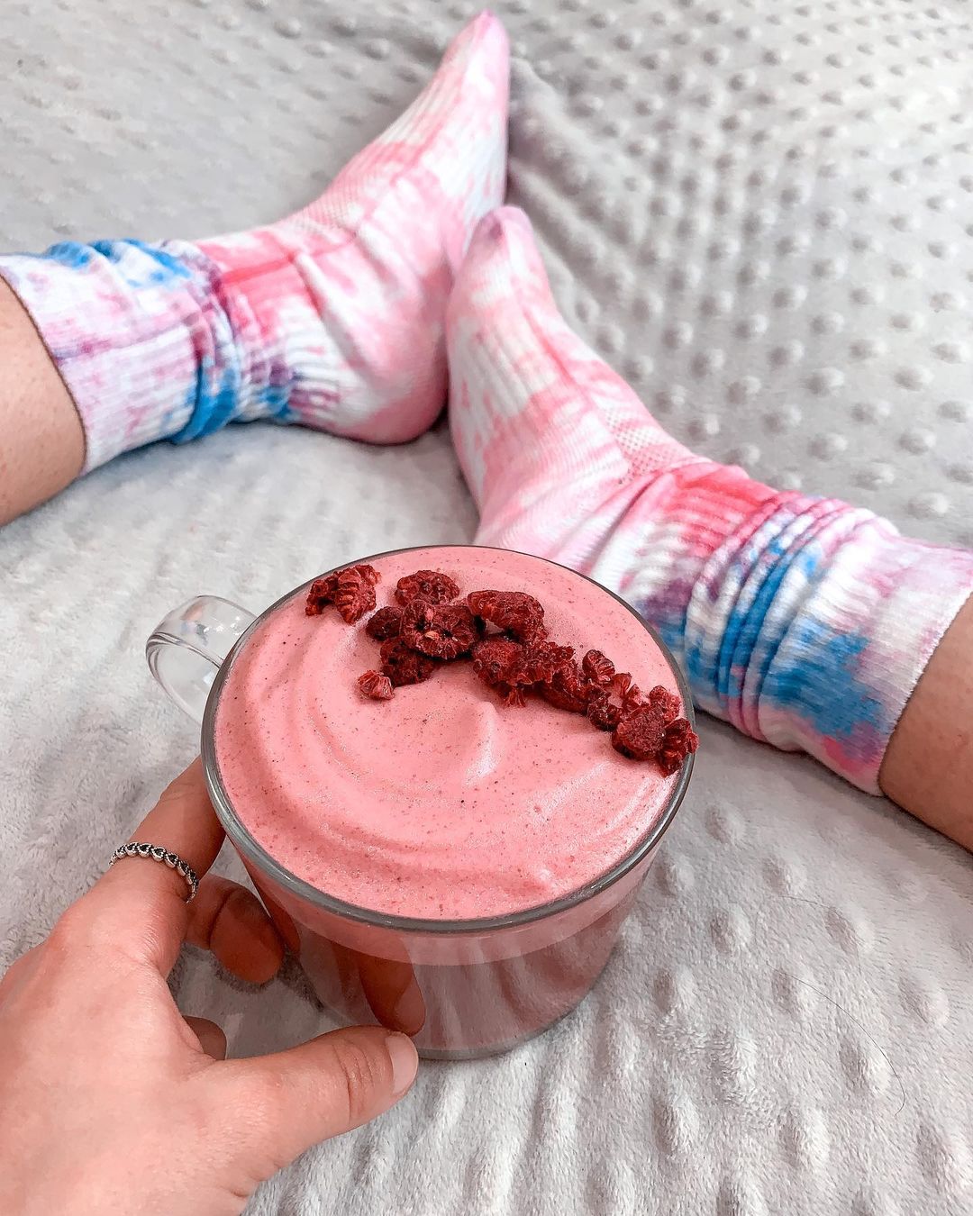 Uncaffeinated Raspberry Beetroot Latte with Almond Milk