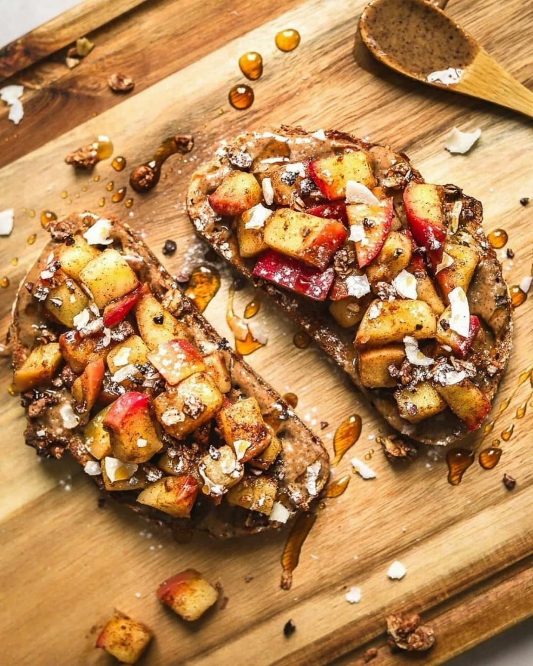 Fried Apple and Almond Butter Toast
