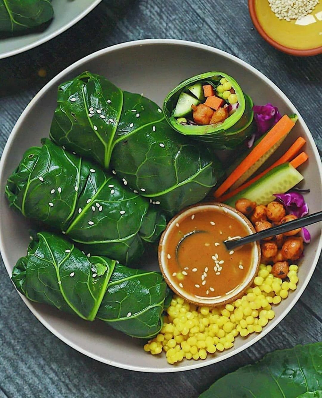Chickpea and Veggie Collard Wraps