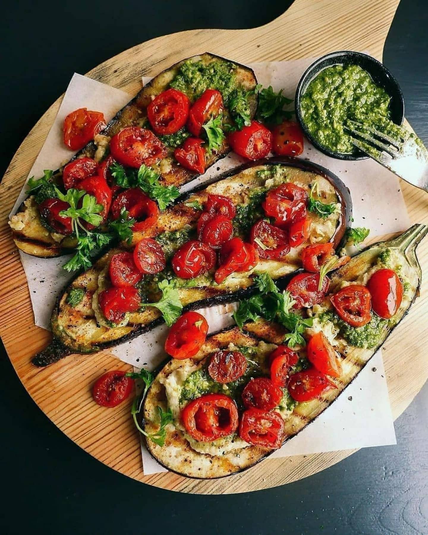 Grilled Eggplant with Italian Topping
