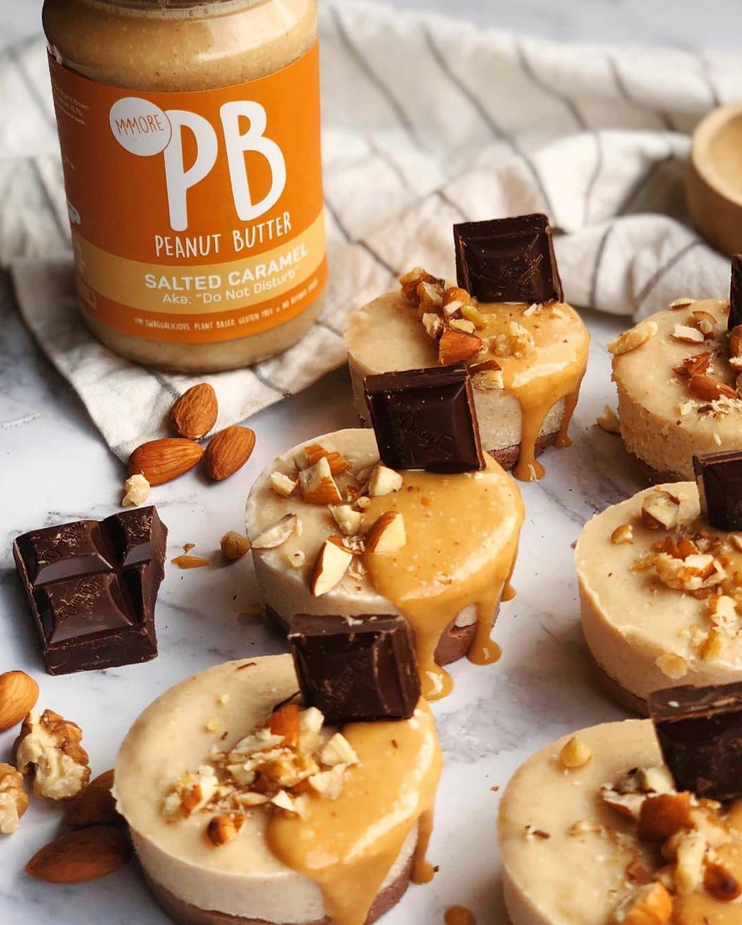 Salted Caramel Peanut Butter Cheesecakes