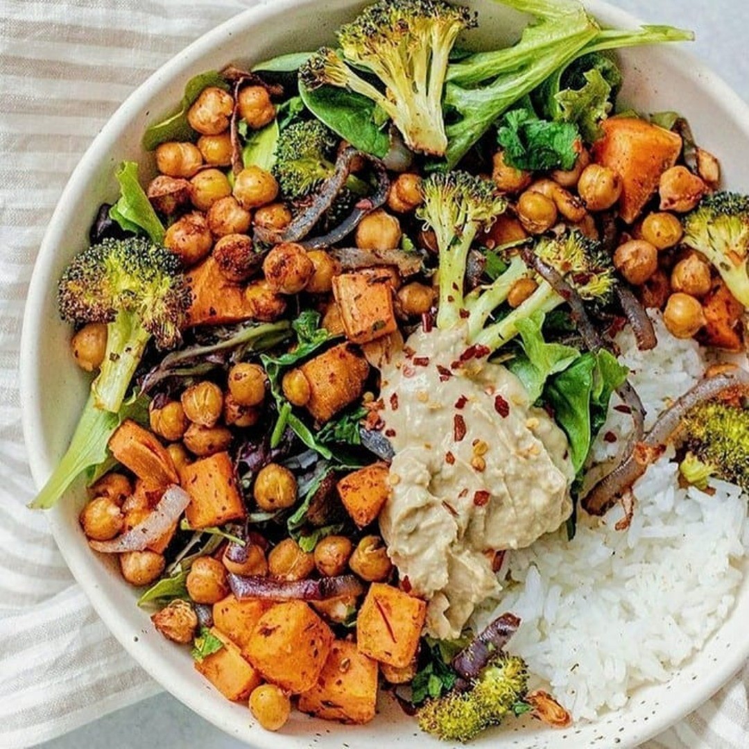 Vegan Sweet Potato Chickpea Sheet Pan