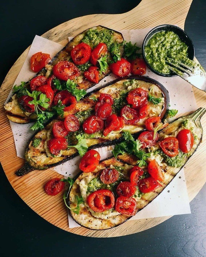Grilled Eggplant Snack with Italian Topping