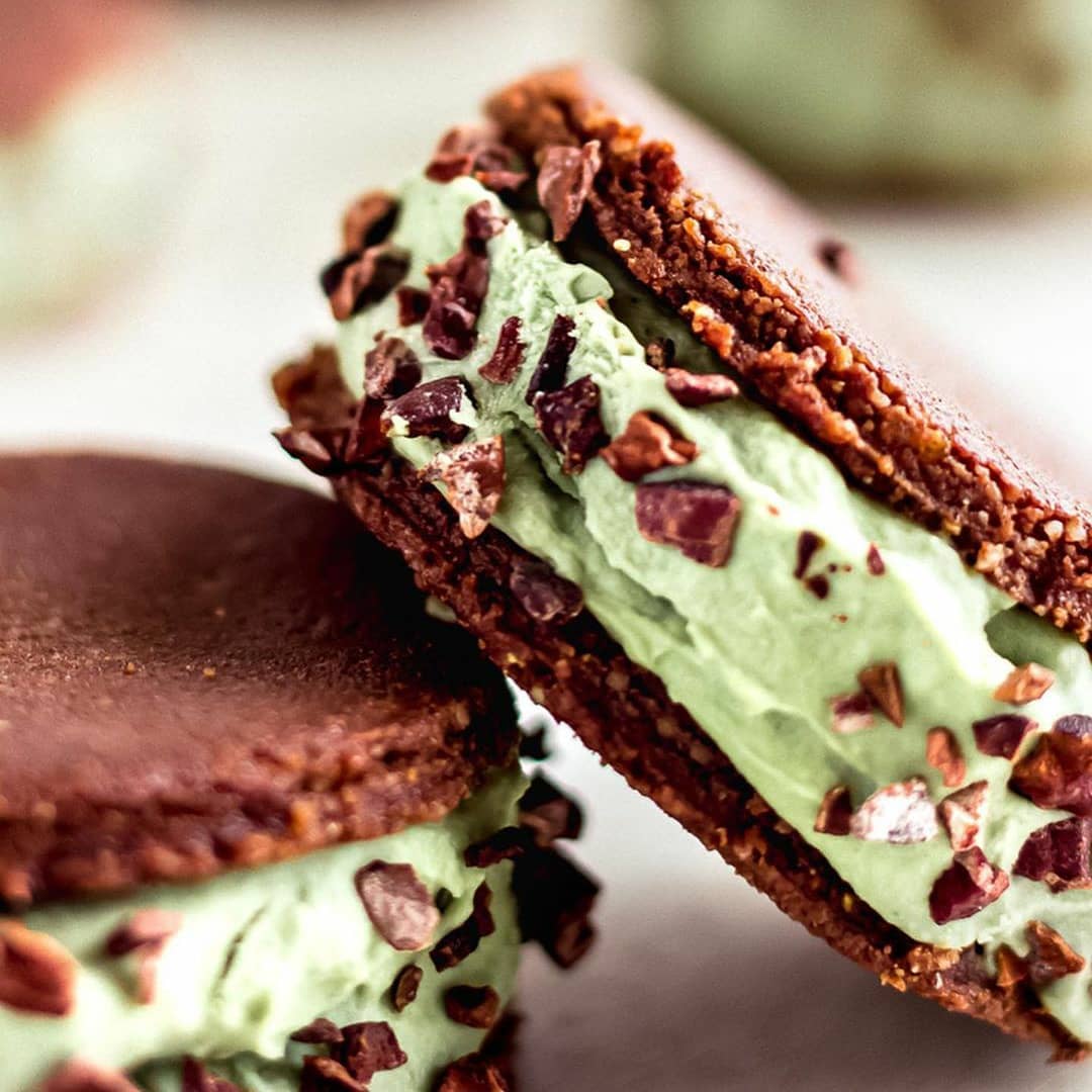 Vegan Mint Choc Chip Ice Cream Sandwiches