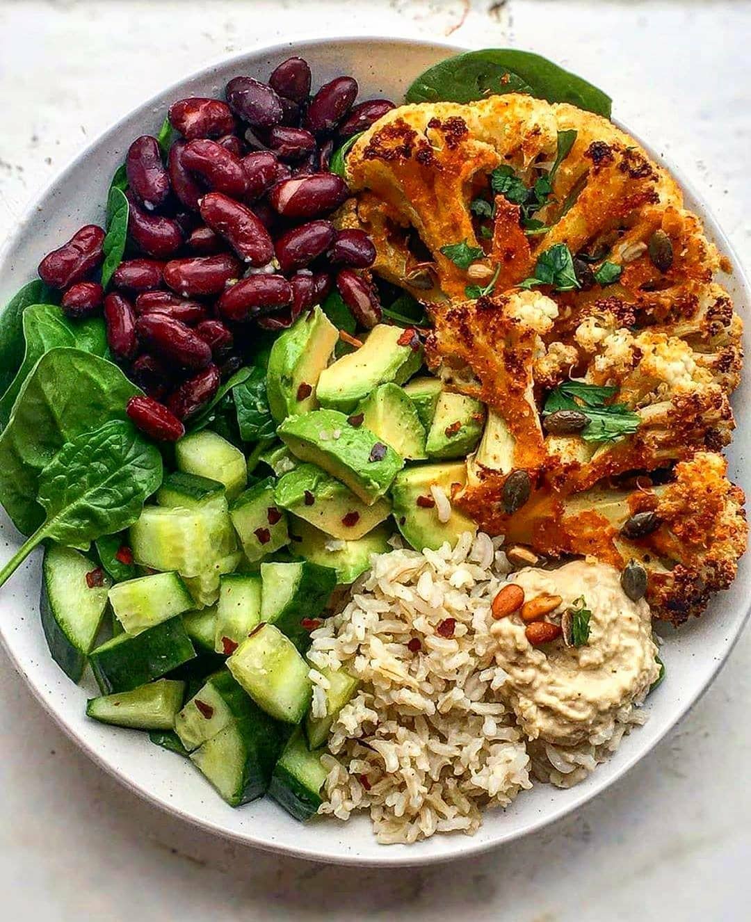 Roasted Cauliflower Steak Nourish Bowl