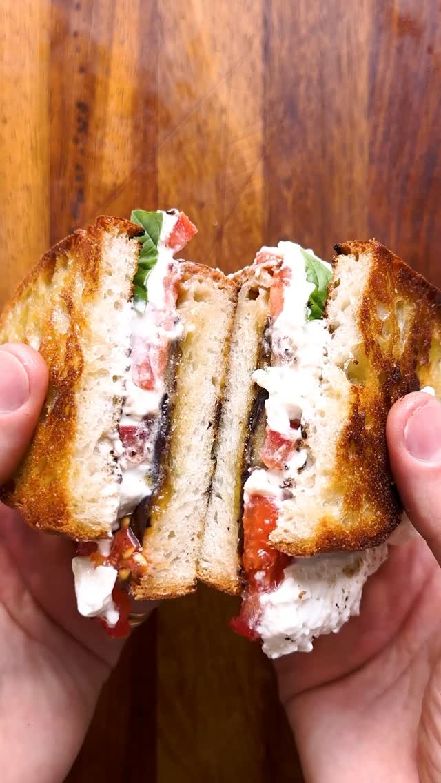 Roasted Aubergine Caprese Sandwich