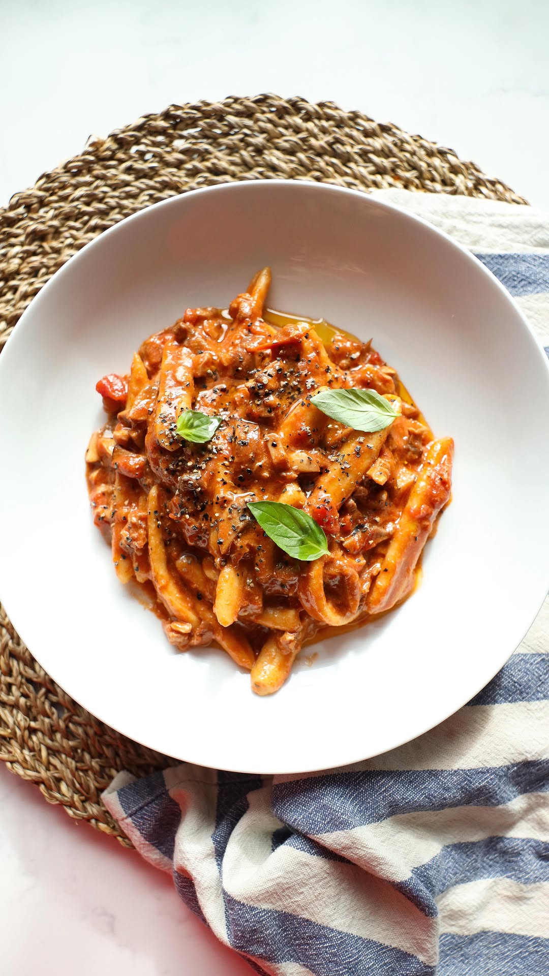 Walnut Mince Ragu with Scissor-Cut Pasta