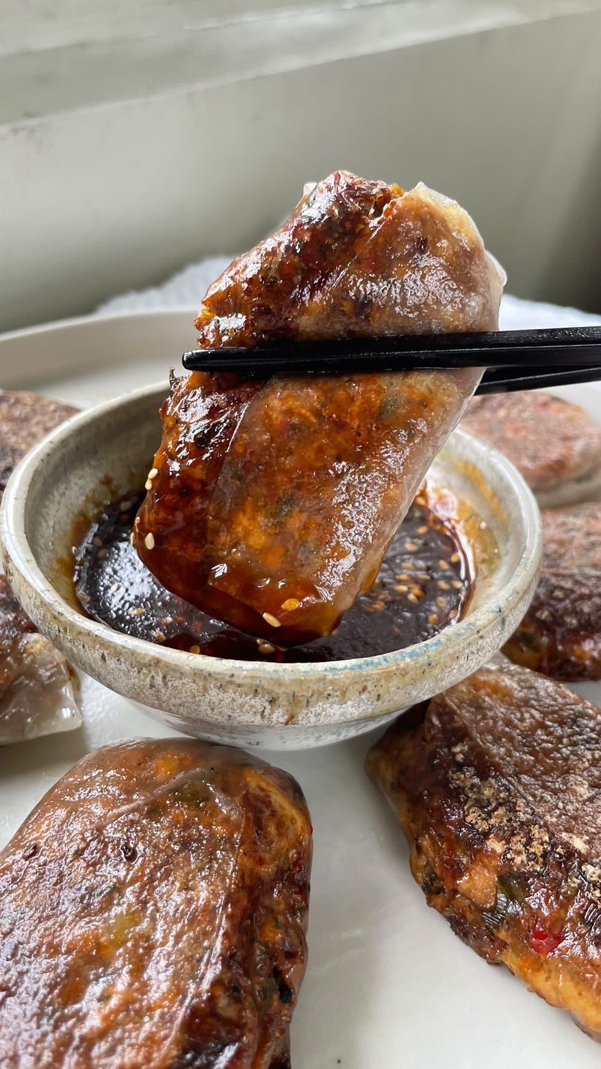 Rice Paper Dumplings with Hoisin Sauce