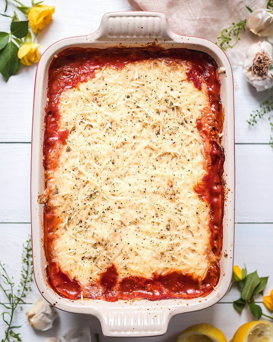 Vegan Zucchini Lasagna with Bolognese and Cheese