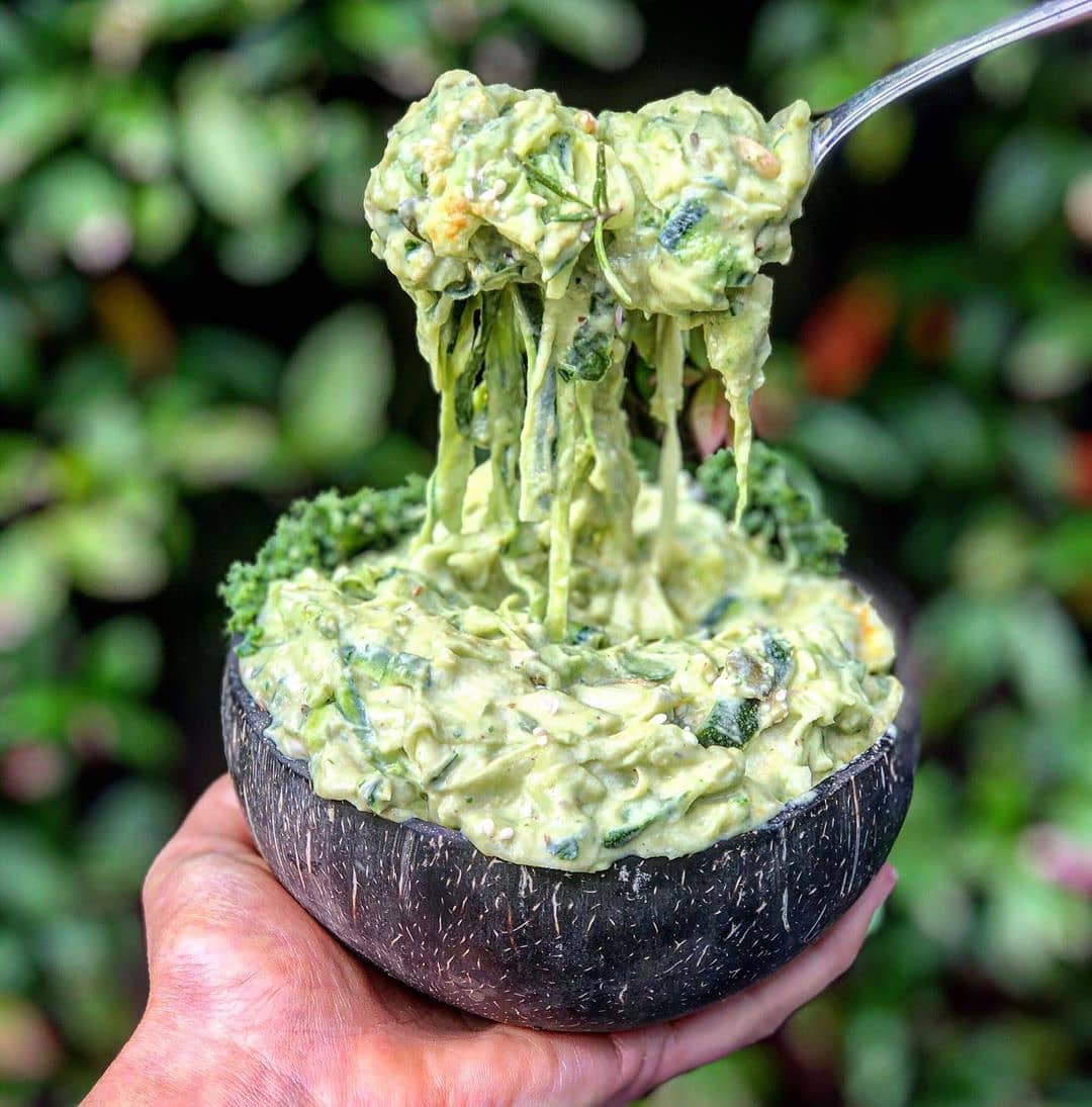 Raw Vegan Nut-Free Cheesy Avocado Pasta