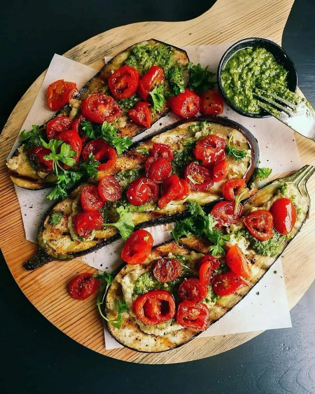 Grilled Eggplant Snack with Italian Toppings