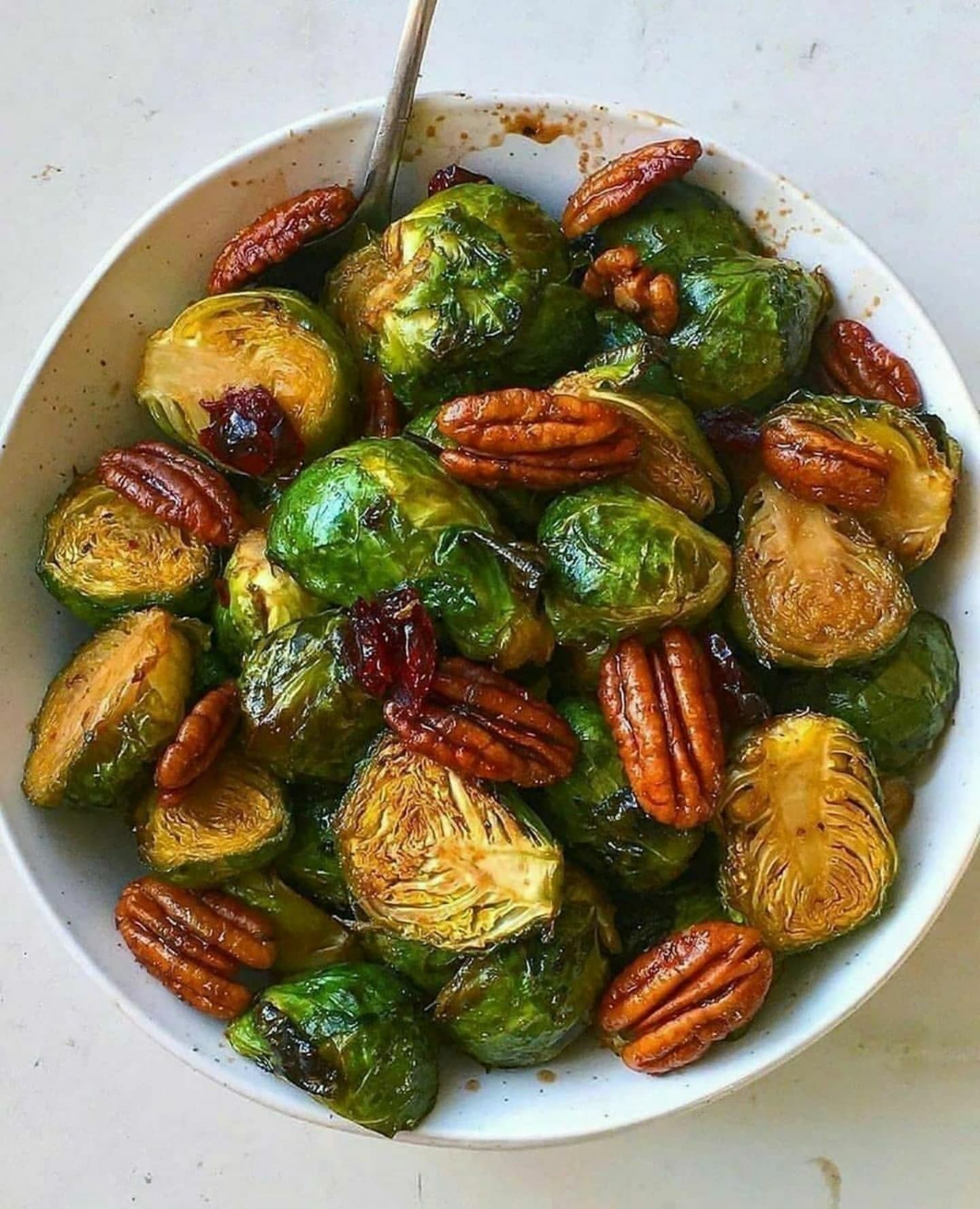 Roasted Balsamic Chilli Maple Glazed Brussels Sprouts