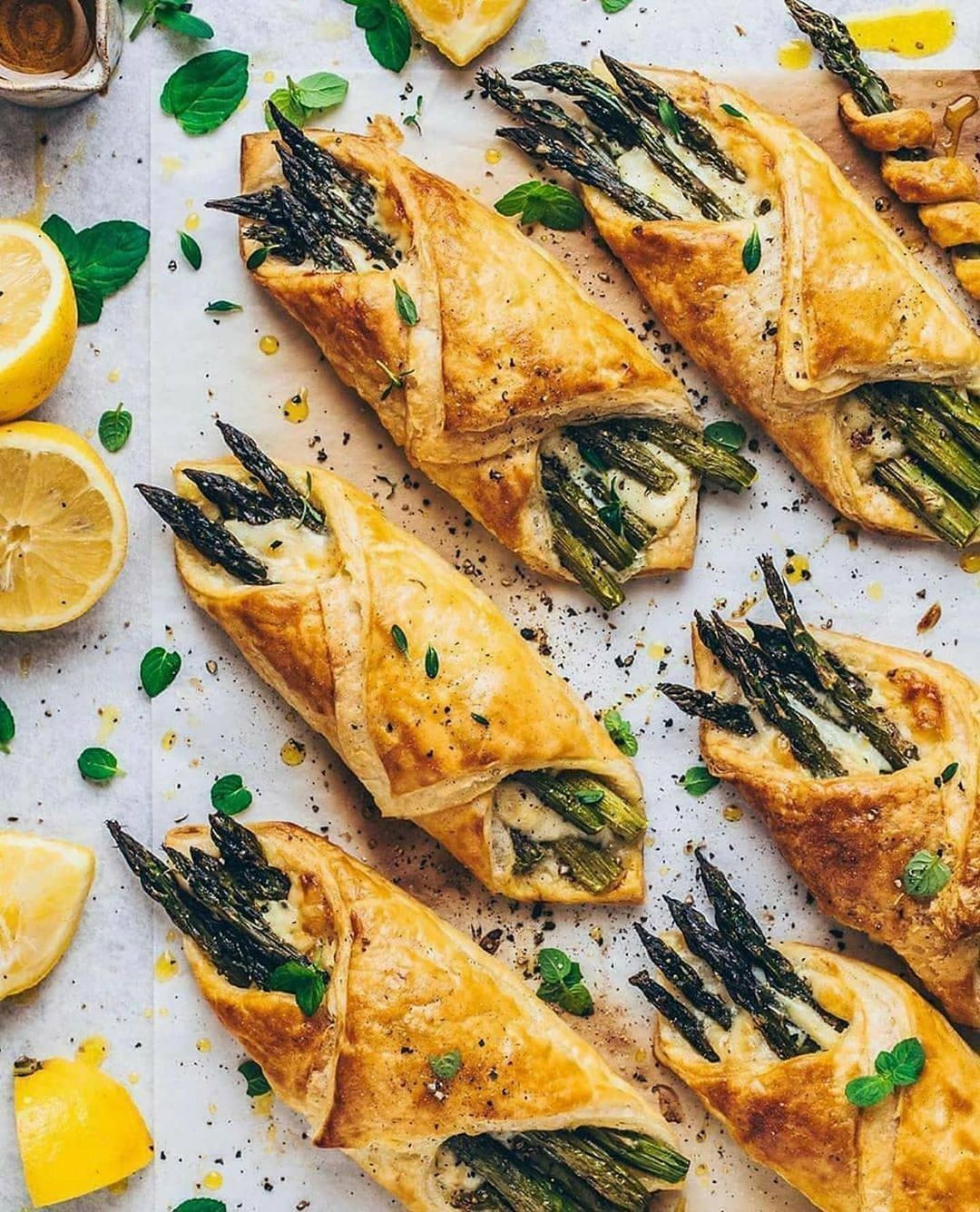 Asparagus and Cheese Puff Pastry Bundles
