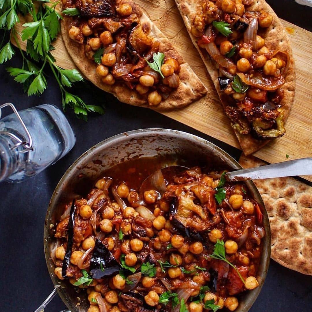 Lebanese Eggplant and Chickpea Stew