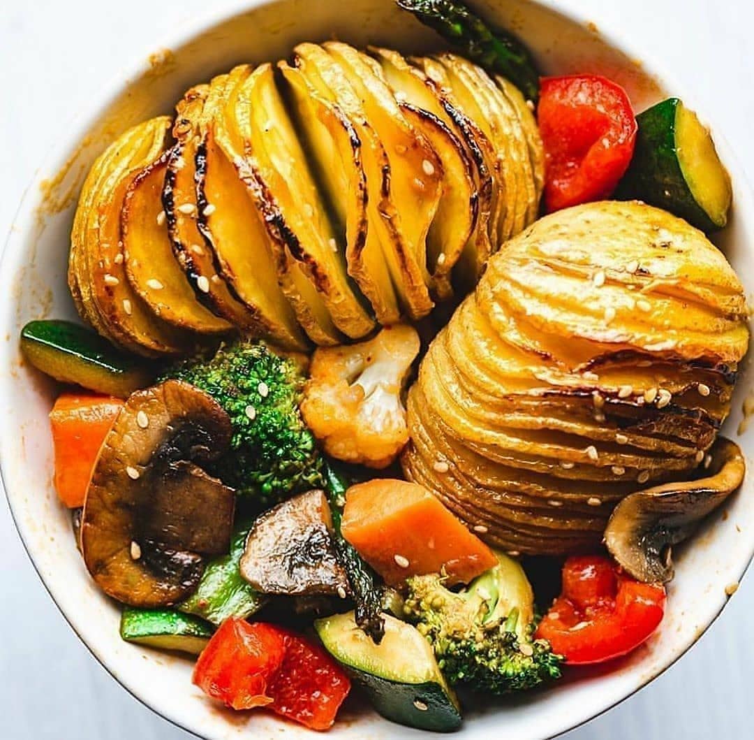 Miso Glazed Hasselback Potatoes