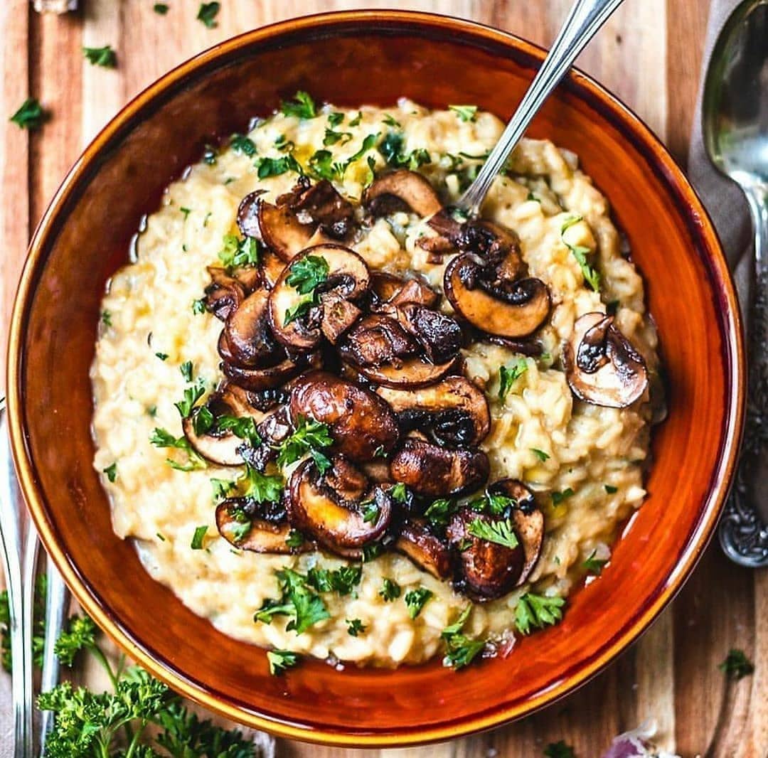 Creamy Mushroom Vegan Risotto