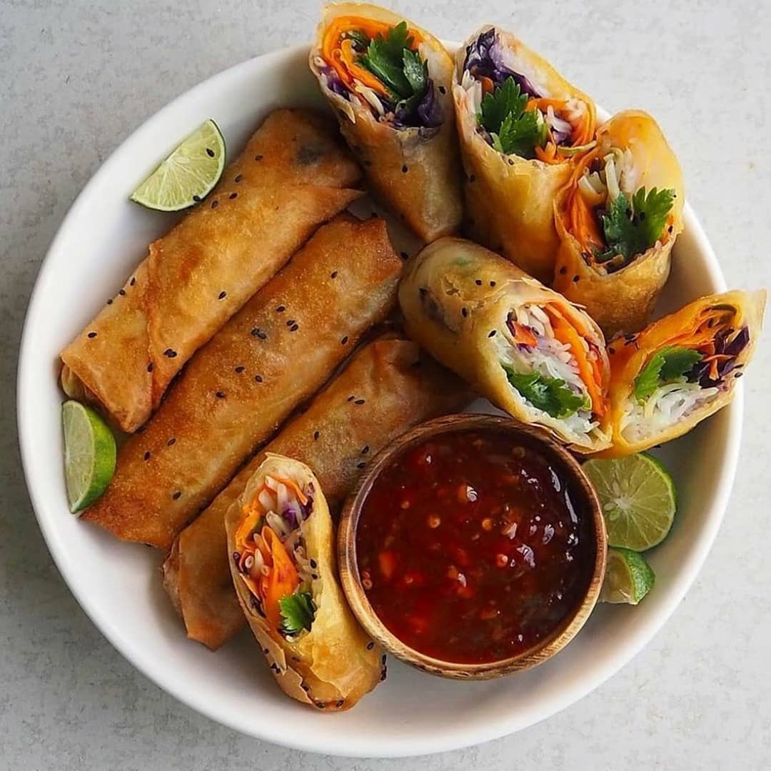 Crispy Vegan Deep-Fried Summer Rolls