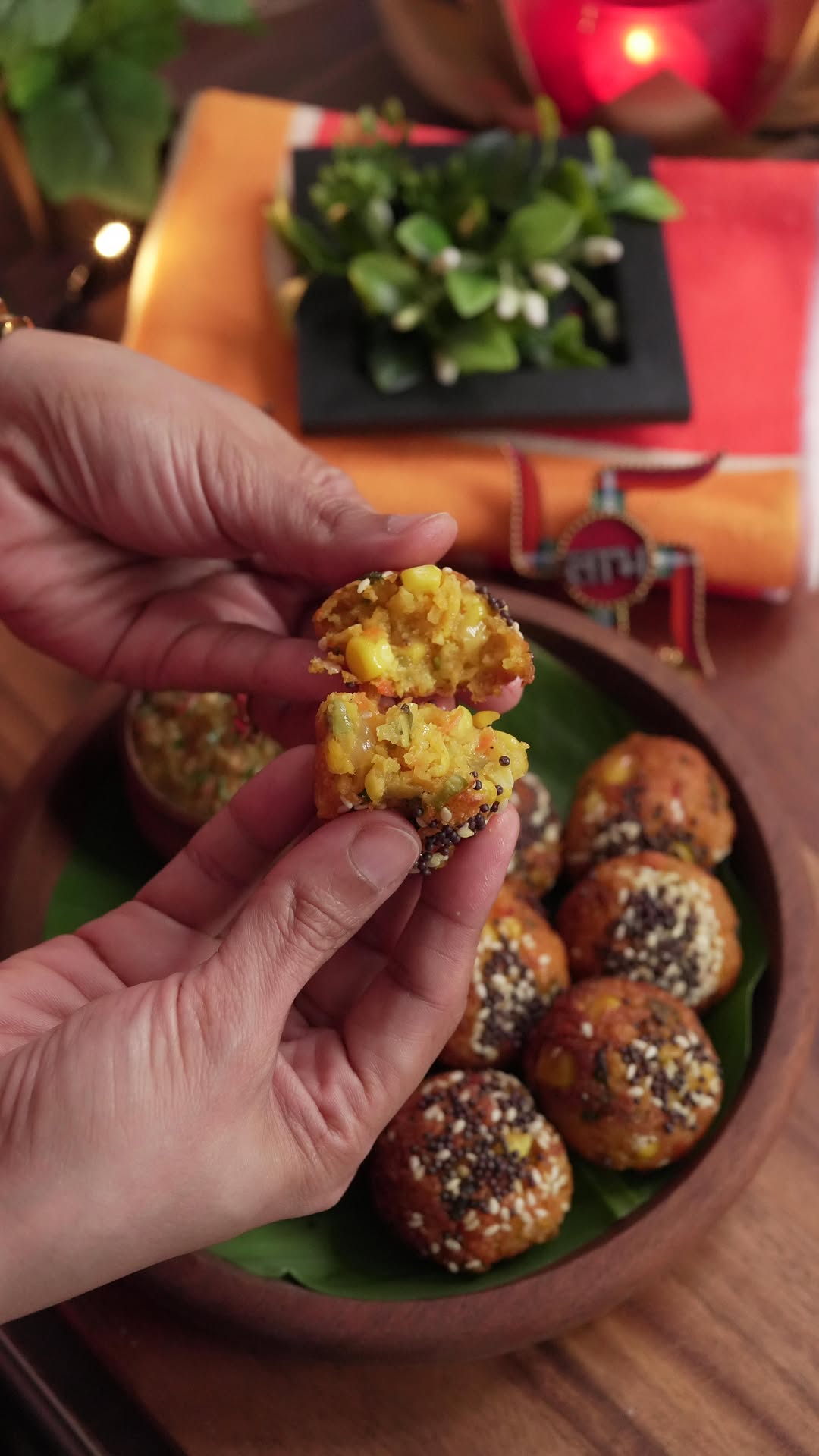 Instant Sweetcorn Handvo Bites