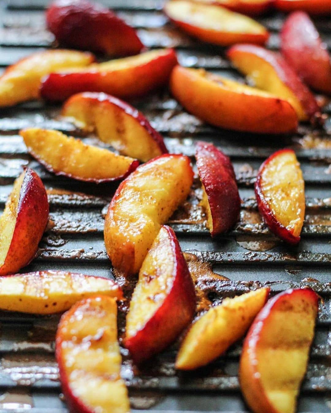 Coconut Peach Pancakes with Grilled Peaches