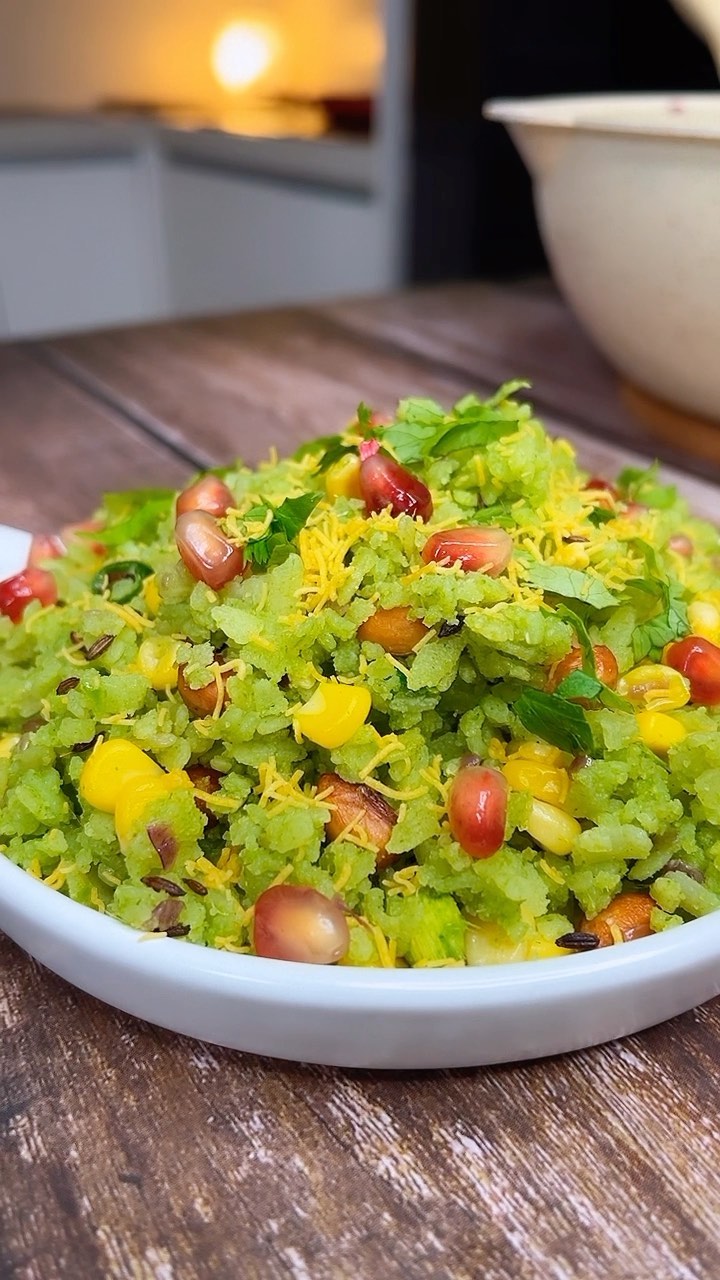 Indian Chutney Poha Breakfast