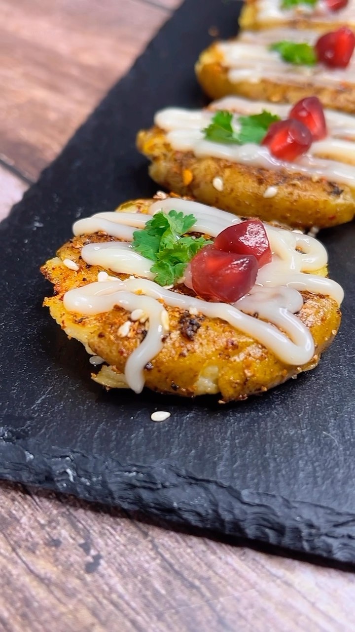 Desi Style Smashed Potato Snack