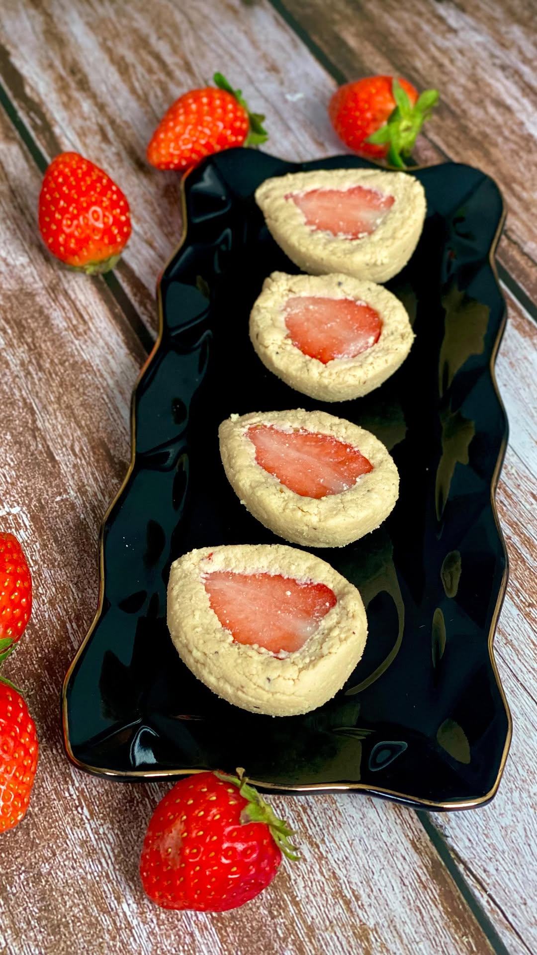 Strawberry Jaggery Sondesh Dessert