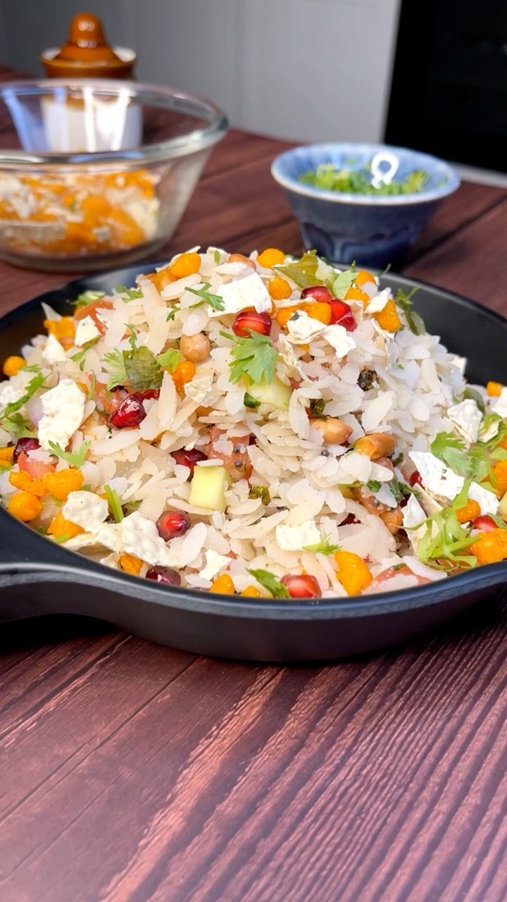 Easy Papad Poha Indian Snack