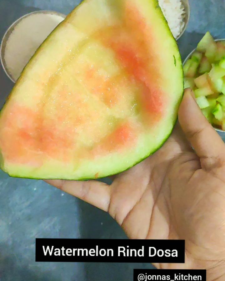 Quick Instant Watermelon Rind Dosa Breakfast