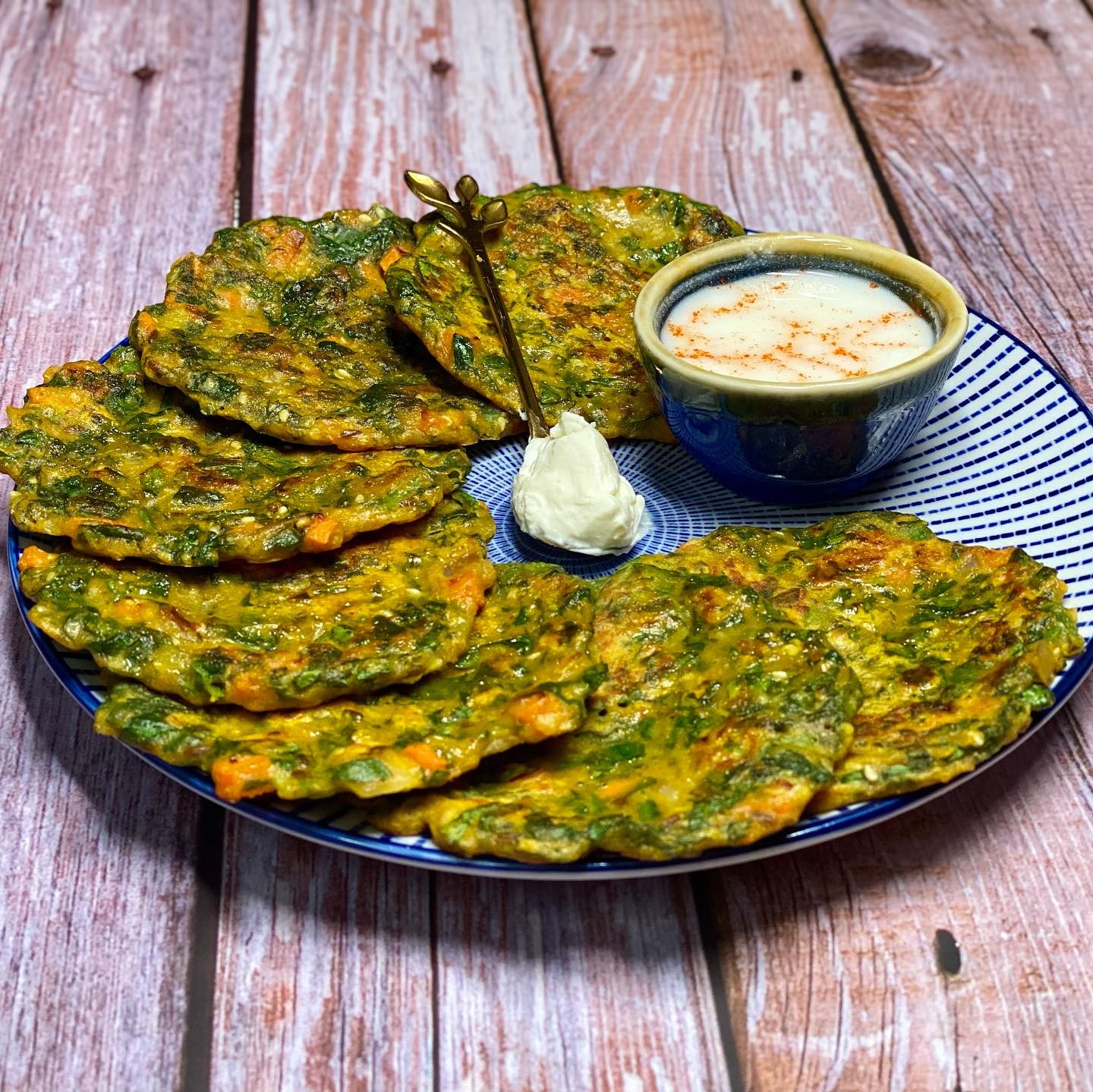 Spinach and Pearl Millet Pancake