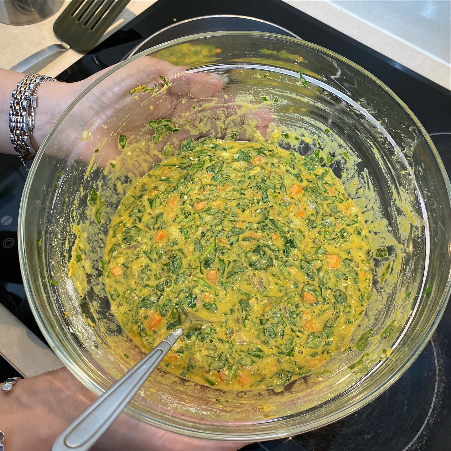 Spinach and Pearl Millet Pancake