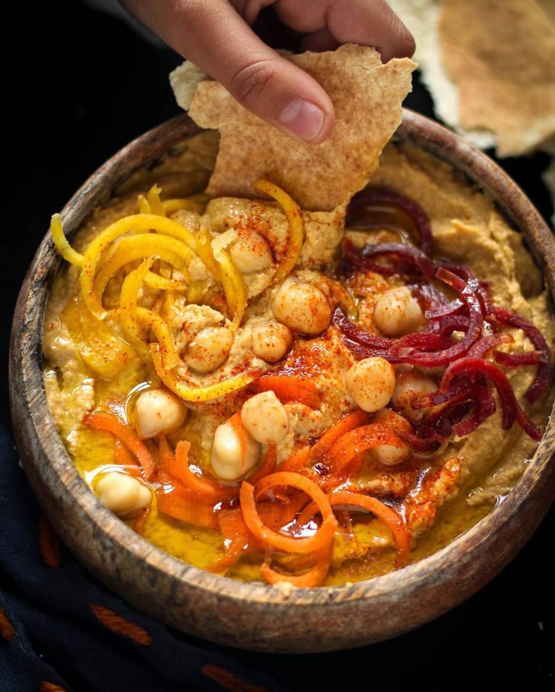 Roasted Rainbow Carrots Hummus