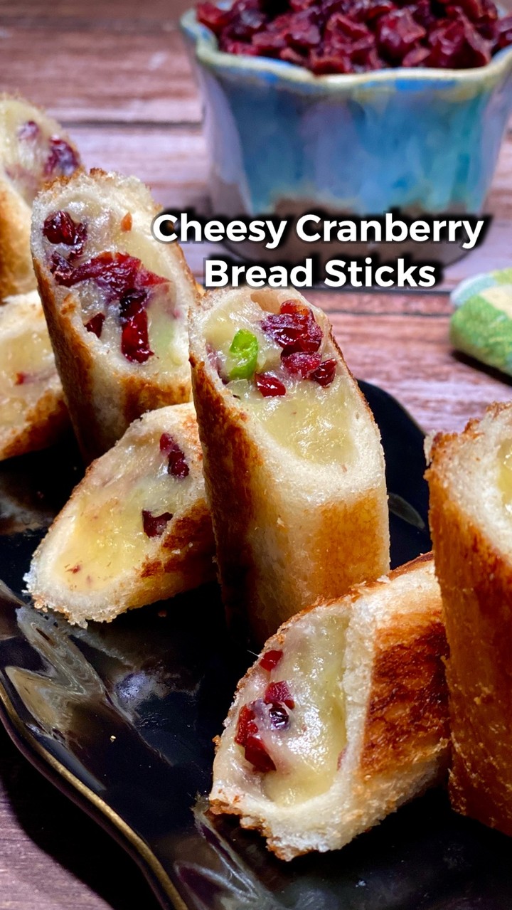 Cheesy Cranberry Stuffed Bread Sticks