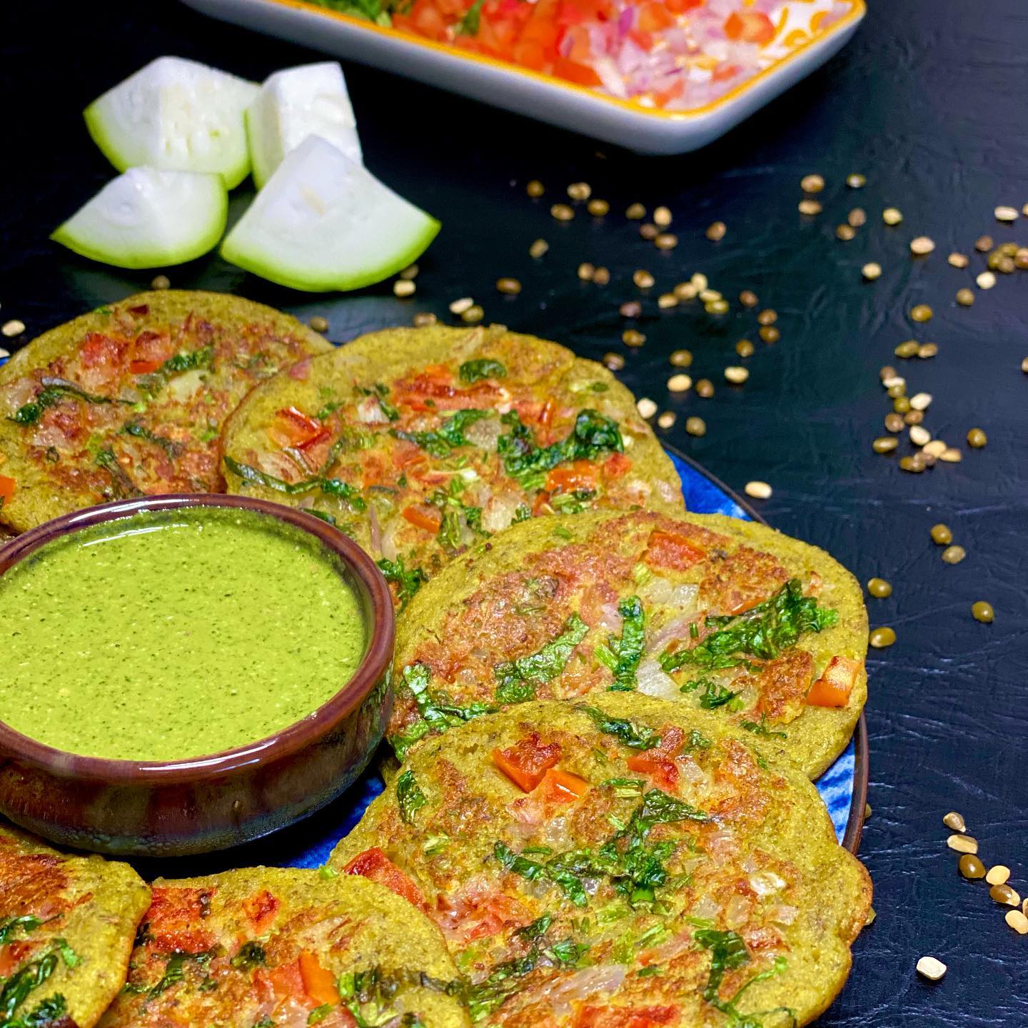 Lentil and Bottle Gourd Pancakes