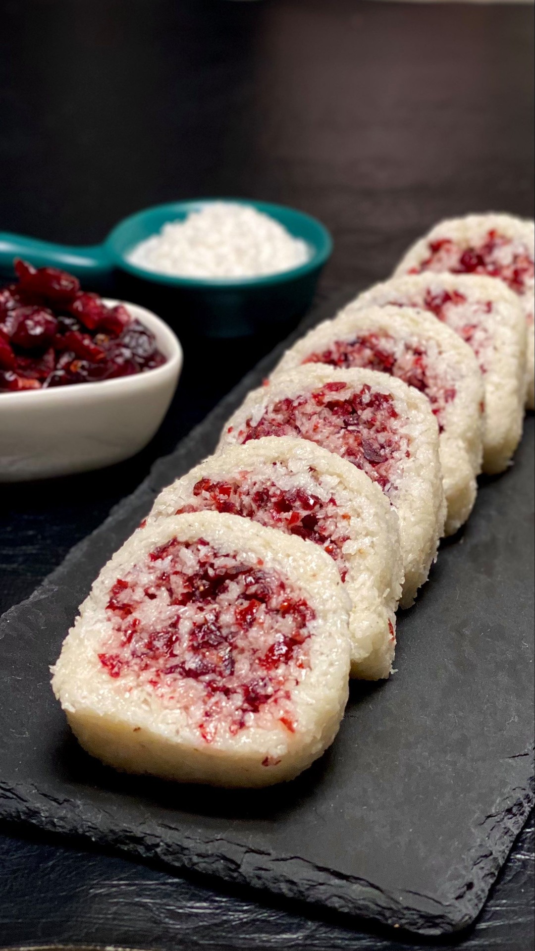 Easy No-Bake Cranberry Coconut Rolls
