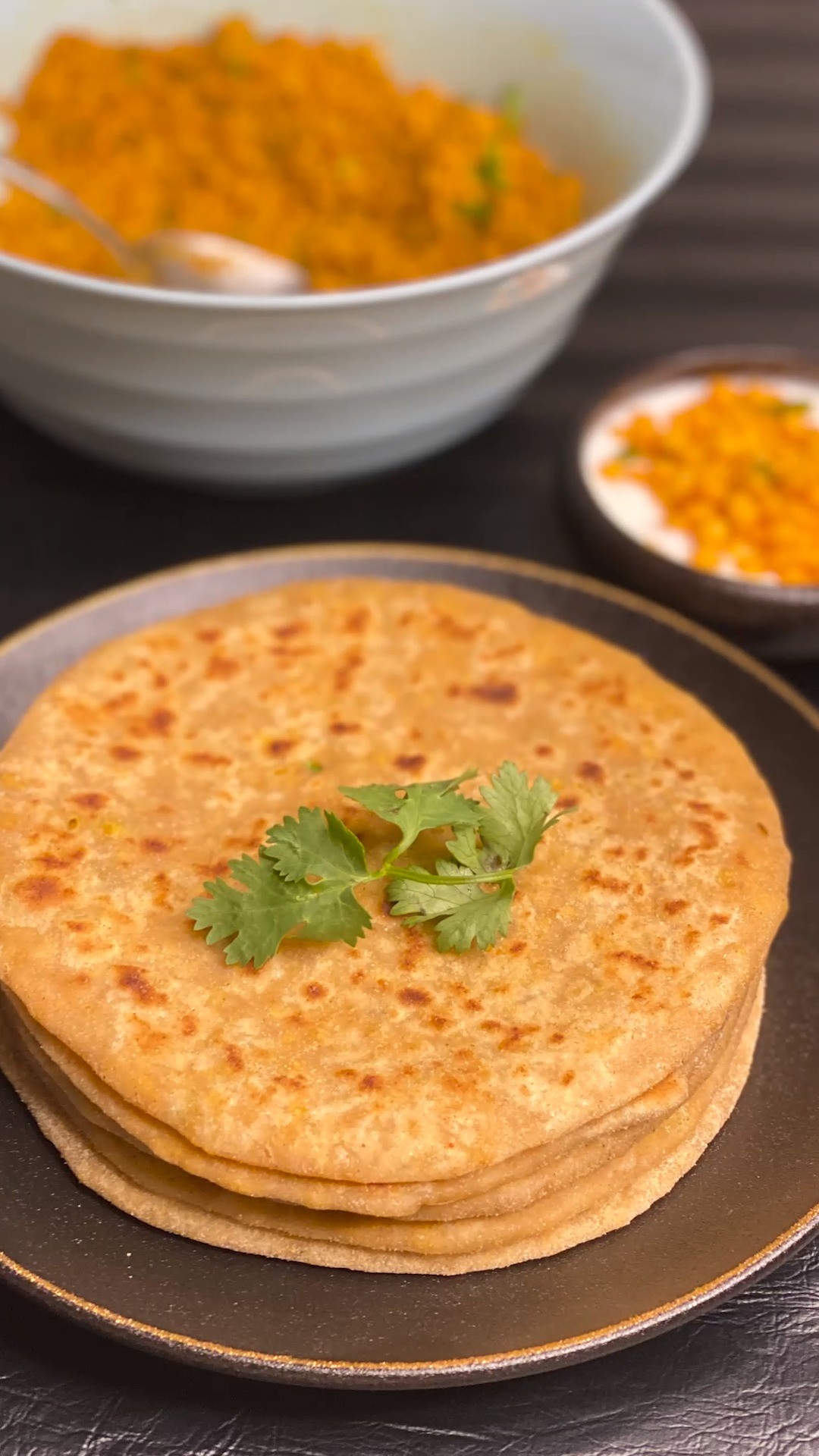 Indian Moong Dal Stuffed Paratha