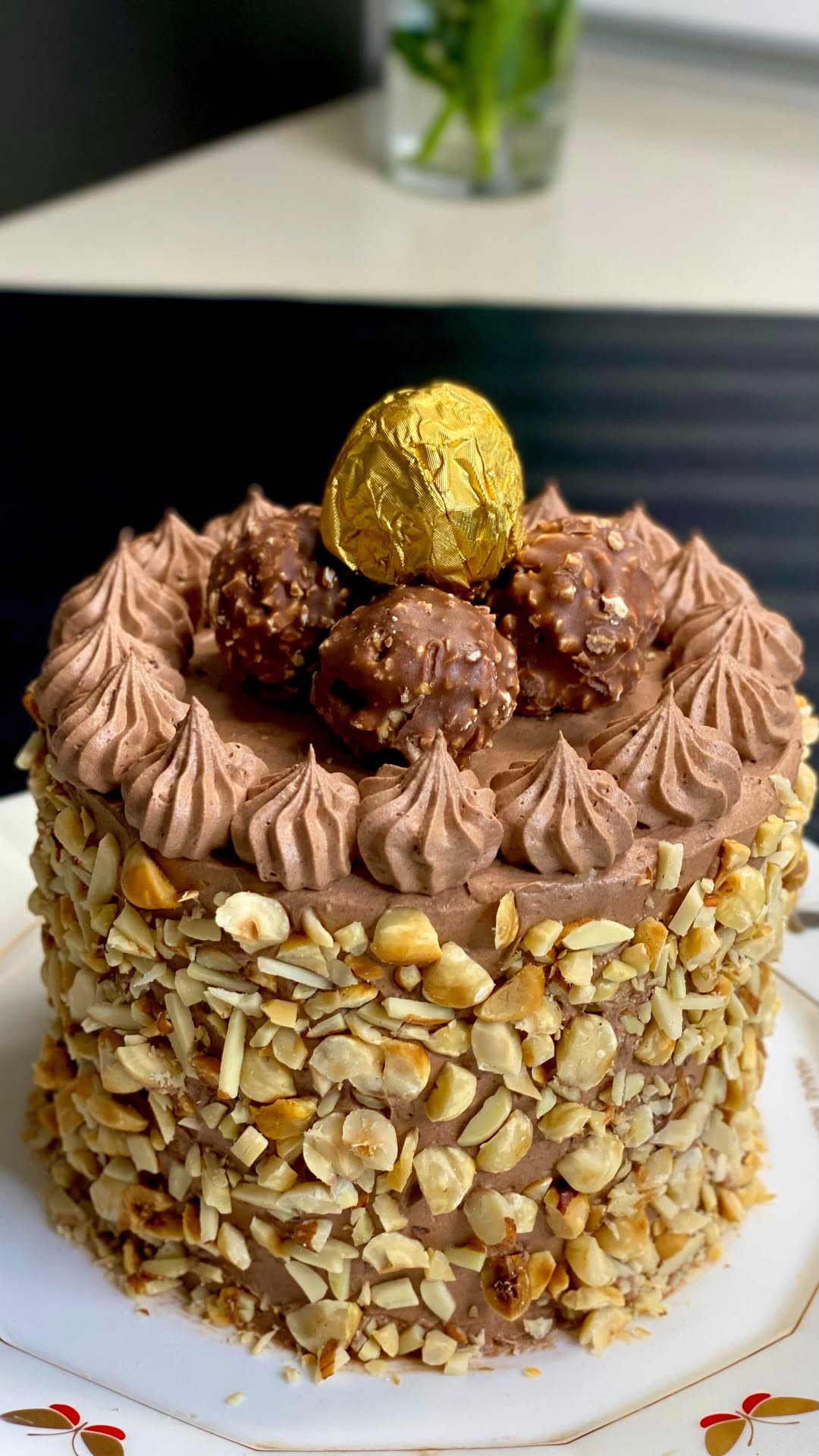 Eggless Hazelnut Chocolate Cake
