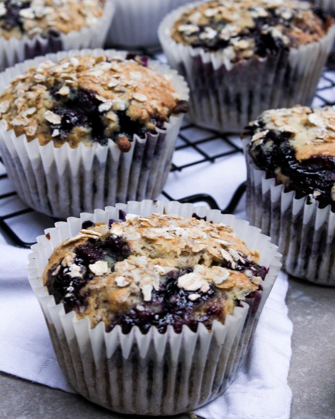 Blueberry Muffins with Homemade Compote